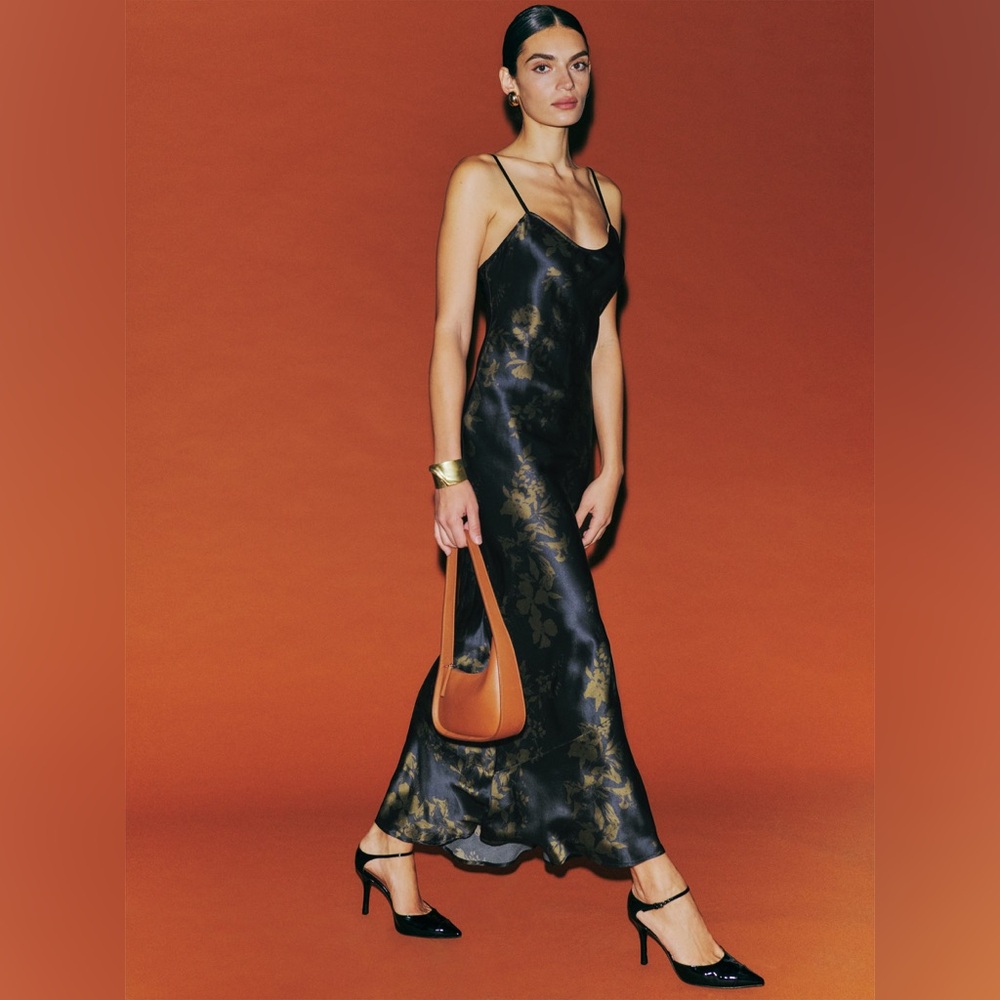 Reformation Parma Silk Dress In Night Garden